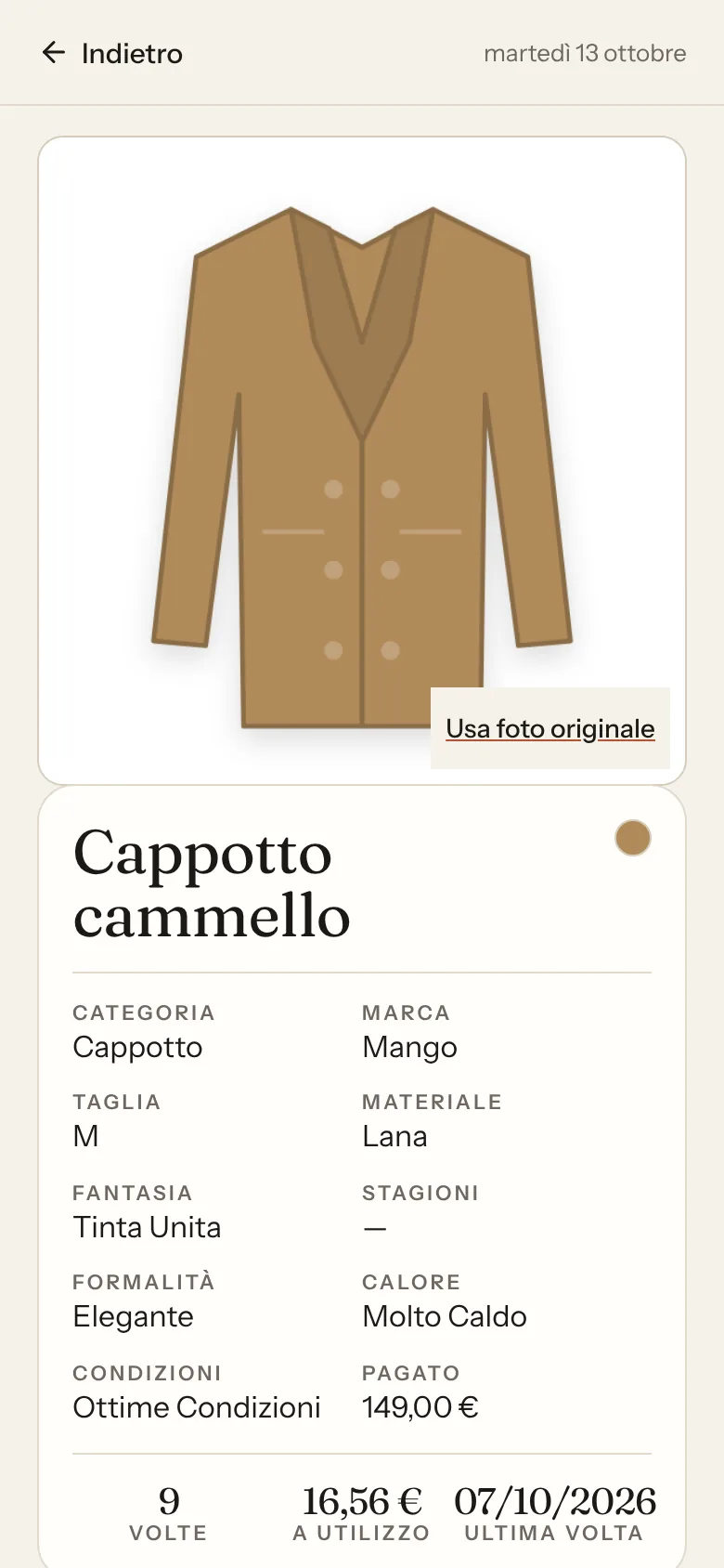 Scheda di un capo